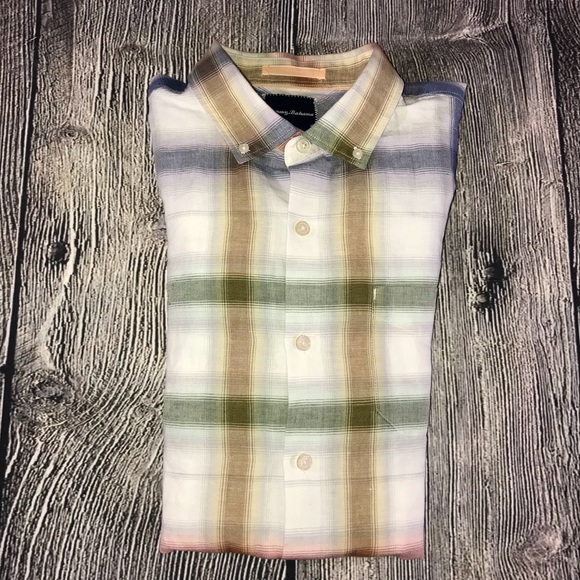 Tommy Bahama Linen Chaveta Plaid Shirt Size Large - Picture 7 of 7
